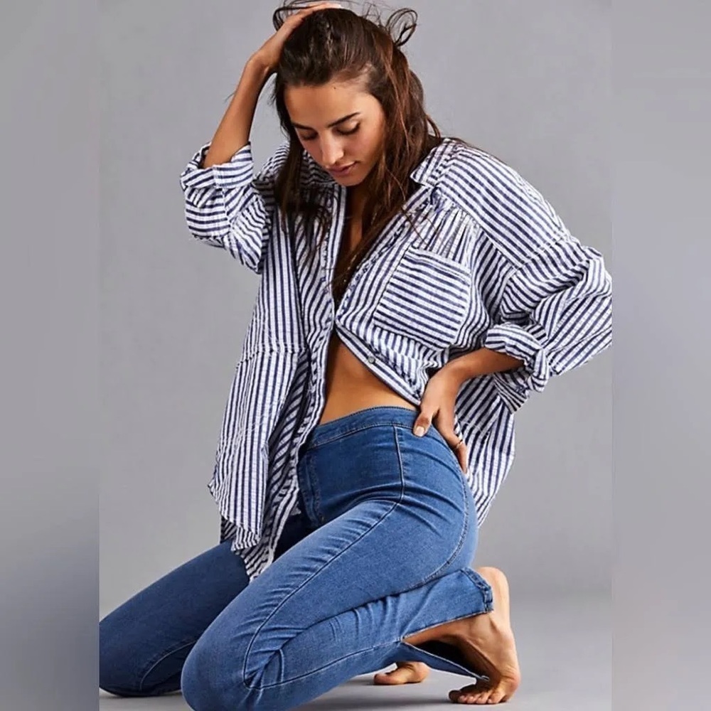 Free People Riley Slit Skinny Jeans